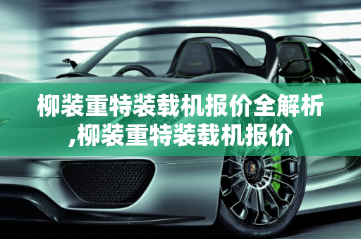 柳装重特装载机报价全解析,柳装重特装载机报价
