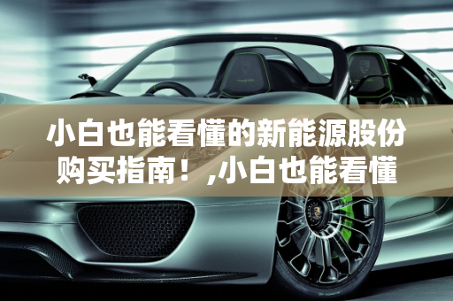 小白也能看懂的新能源股份购买指南！,小白也能看懂的新能源股份购买指南！