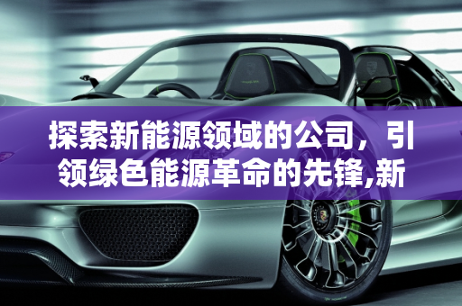 探索新能源领域的公司，引领绿色能源革命的先锋,新能源领域的公司,新能源领域的公司