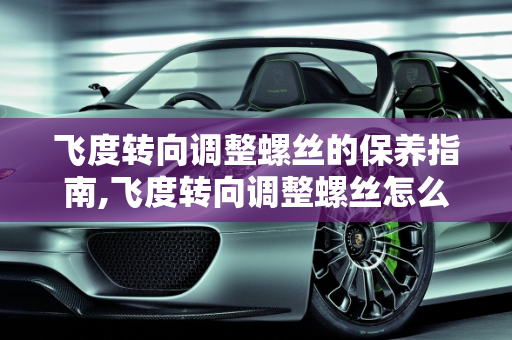 飞度转向调整螺丝的保养指南,飞度转向调整螺丝怎么保养