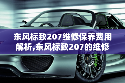 东风标致207维修保养费用解析,东风标致207的维修保养一般多少钱