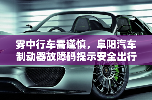 雾中行车需谨慎，阜阳汽车制动器故障码提示安全出行,下雾了提醒朋友们出行注意安全，阜阳汽车制动器故障码